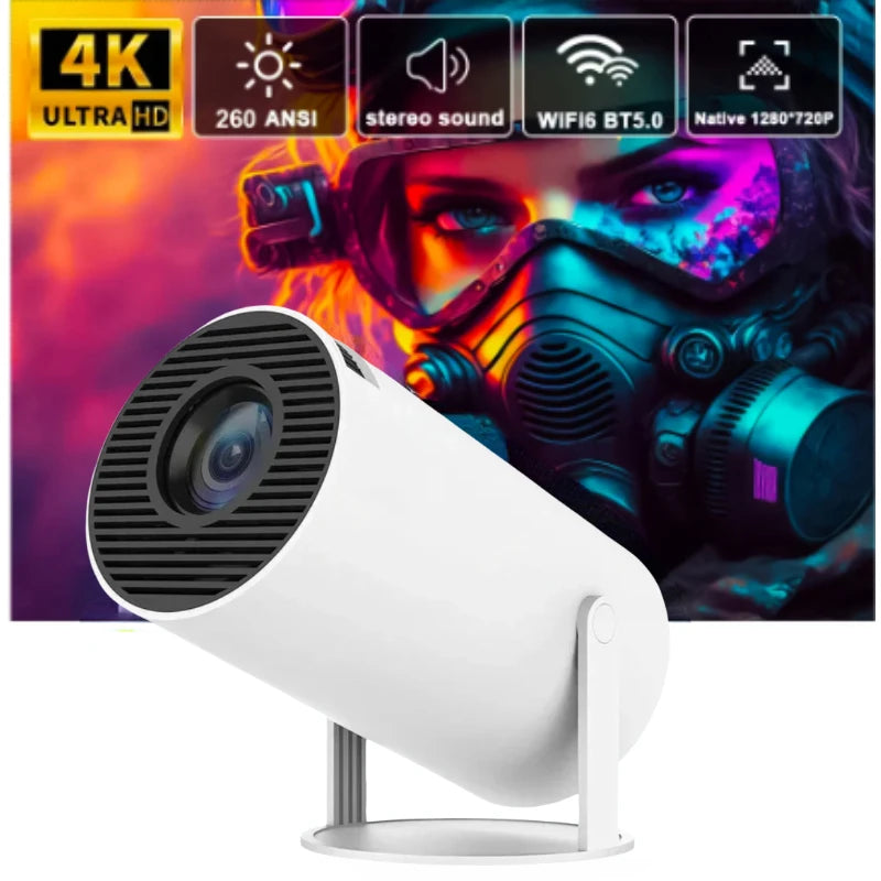 Mini Projetor 4K PRO Android 11 BlueTooth 5.0 1080P Resolução 1280x720P Home Cinema